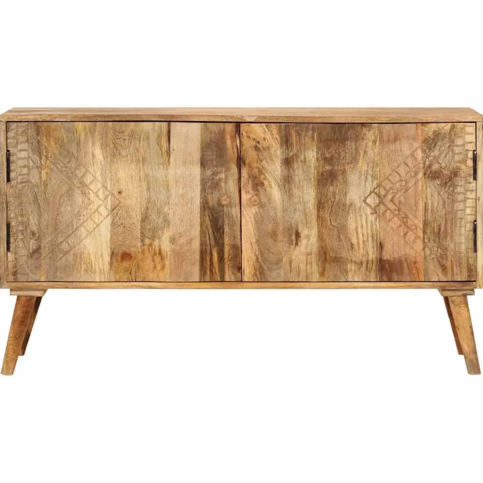 vidaXL Dressoir 110x30x60 cm massief mangohout bruin, foto 3