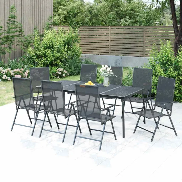 vidaXL 9-delige Tuinset staal antracietkleurig, foto 2