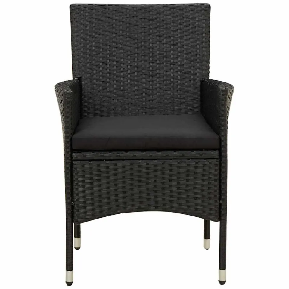vidaXL 7-delige Tuinset met kussens poly rattan zwart, foto 4