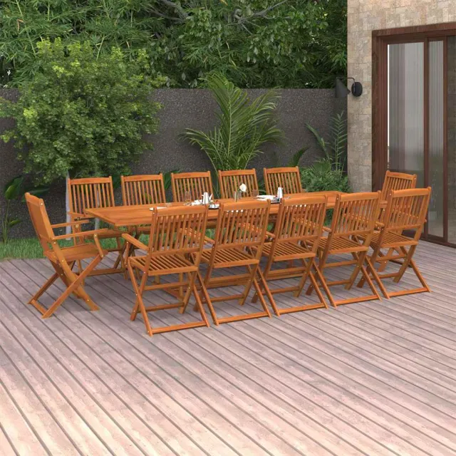 vidaXL 13-delige Tuinset 280x90x75 cm massief acaciahout bruin, foto 2