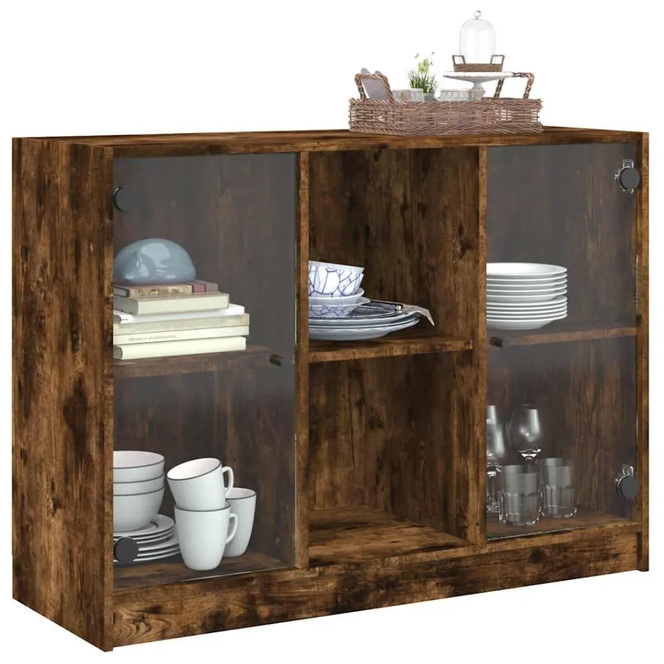 vidaXL Dressoir 102x37x75,5 cm bewerkt hout gerookt eikenkleurig, foto 4