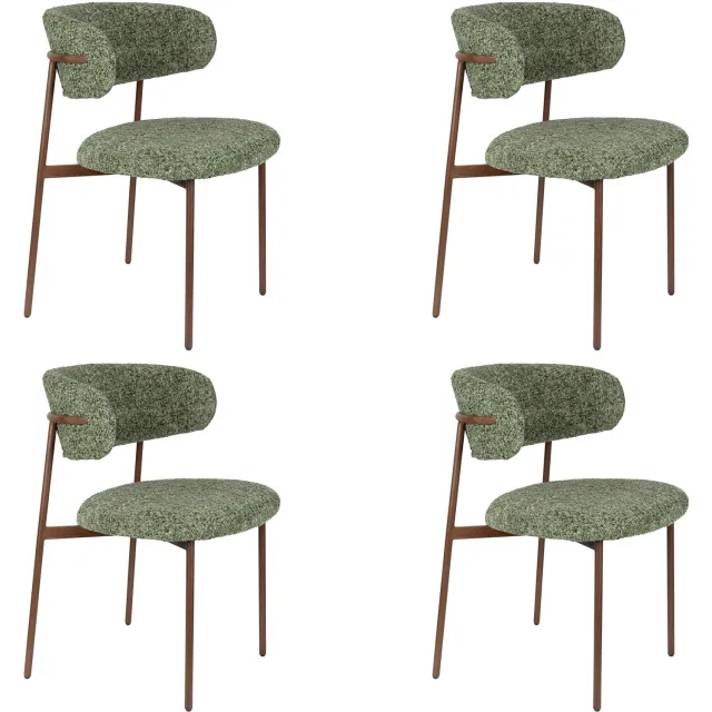 Housecraft Living Claes Eetkamerstoelen Gemêleerd Groen - Set van 4