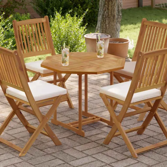 vidaXL Tafelblad achthoekig 80x80x2,5 cm massief teakhout bruin, foto 2