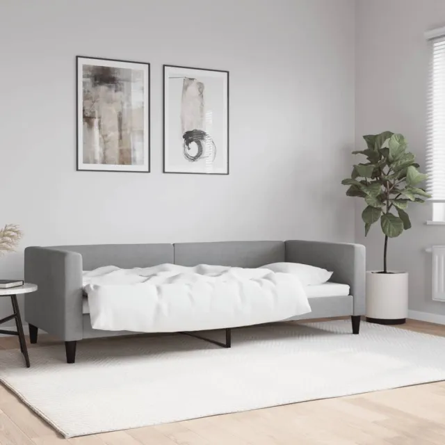 vidaXL Slaapbank 80x200 cm stof lichtgrijs grijs