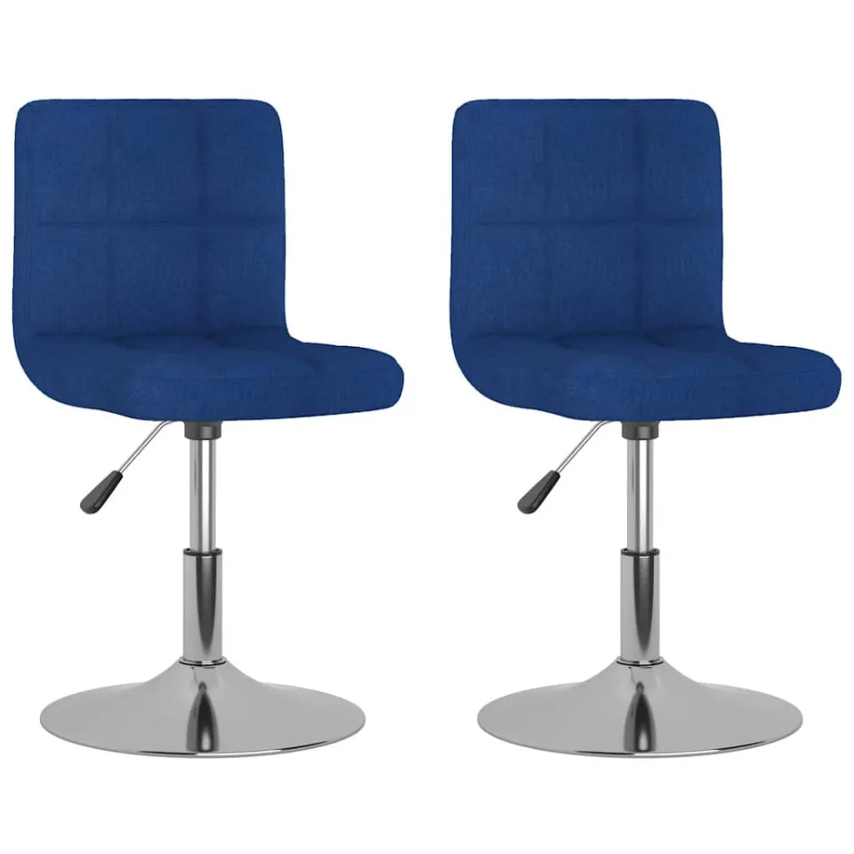 vidaXL Eetkamerstoelen 2 st draaibaar stof blauw, foto 3
