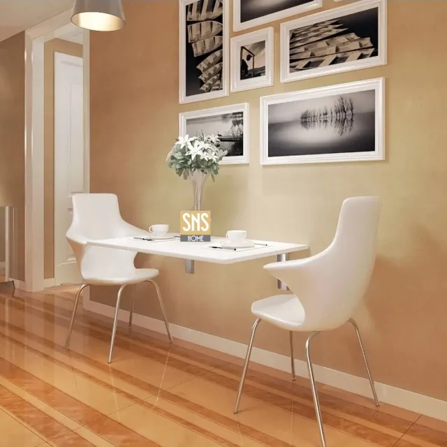 sns home 72 X 45 Cm - Klaptafel - Wandtafel - Keukentafel - Balkontafel - Bureau - MDF Wit