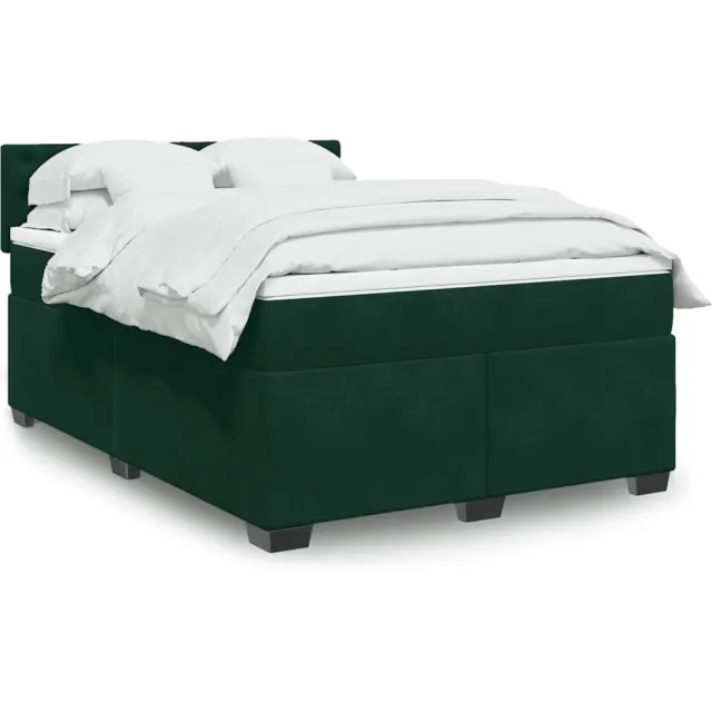 vidaXL Boxspring met matras fluweel donkergroen 160x200 cm groen