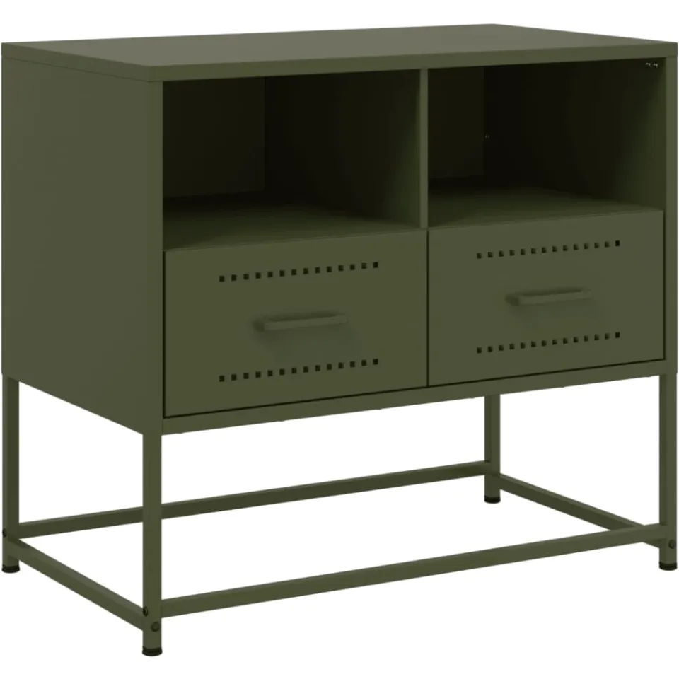 vidaXL Tv-meubel 68x39x60,5 cm staal olijfgroen