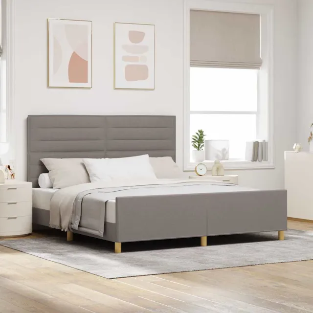 vidaXL Bedframe met hoofdeinde Taupe 180 x 200 cm Stof