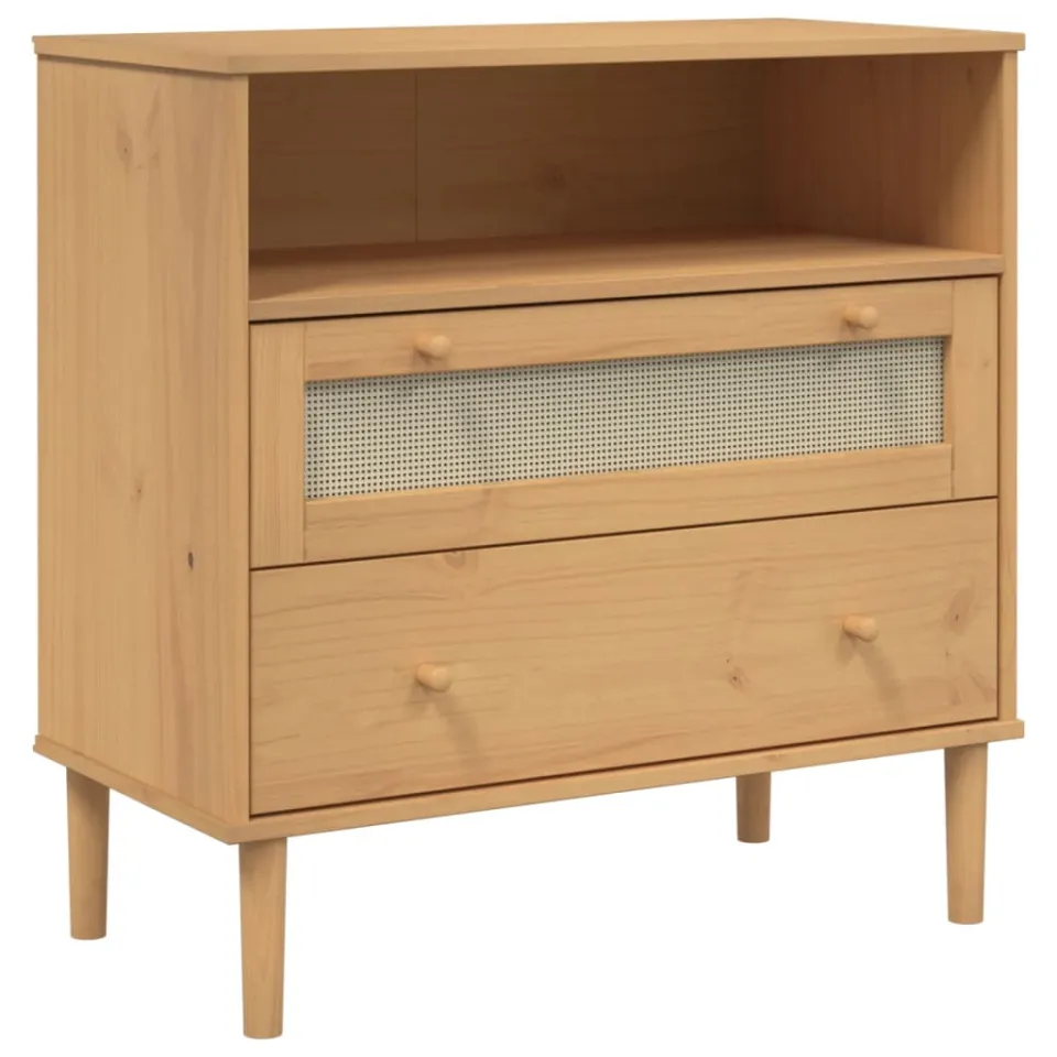 vidaXL Dressoir SENJA rattan-look 80x40x80 cm massief grenenhout bruin, foto 3