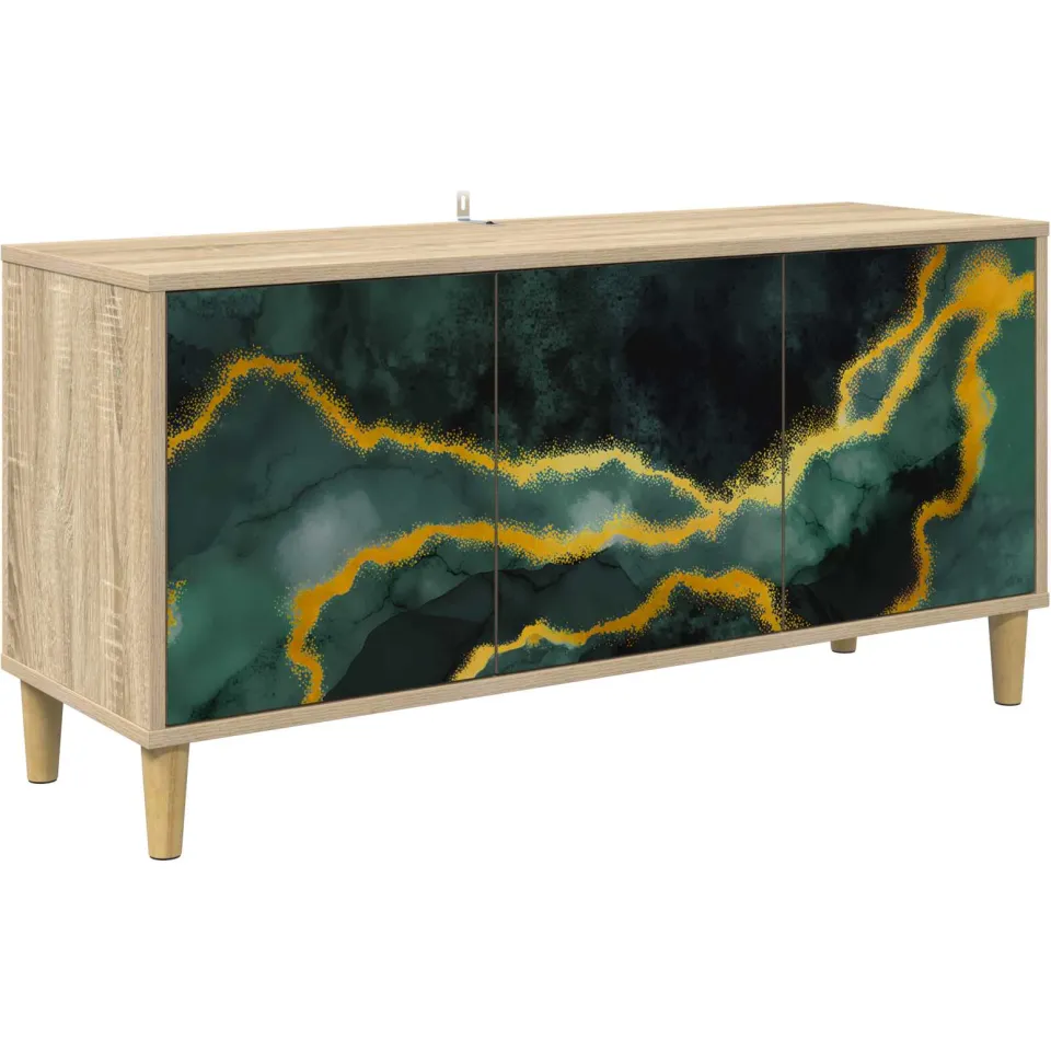 vidaXL Tv-meubel WIJHE 102 x 33 x 50 cm Sonoma Bewerkt hout bruin, foto 3