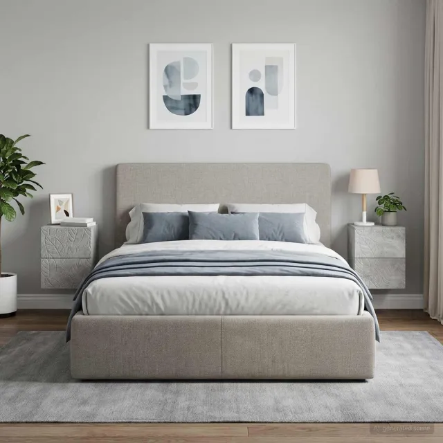 vidaXL Wandbeugel Bedkast 2 st Betongrijs 34,5 x 33 x 40 cm