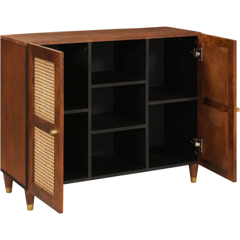 vidaXL Dressoir Bruin 90 x 33,5 x 75 cm Massief Mango Hout, foto 2