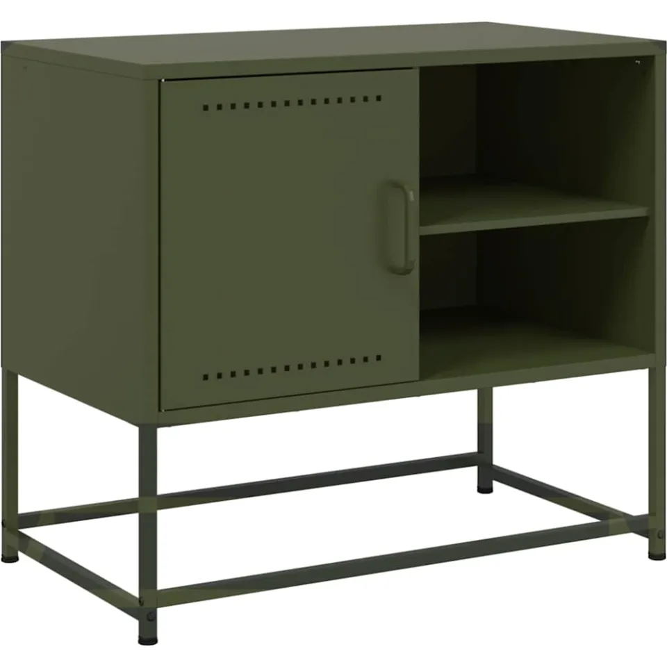 vidaXL Tv-meubel 68x39x60,5 cm staal olijfgroen, foto 4