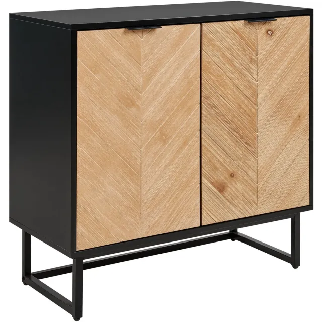 Beliani ALASKA - Dressoir - Lichtbruin/Zwart - Hout