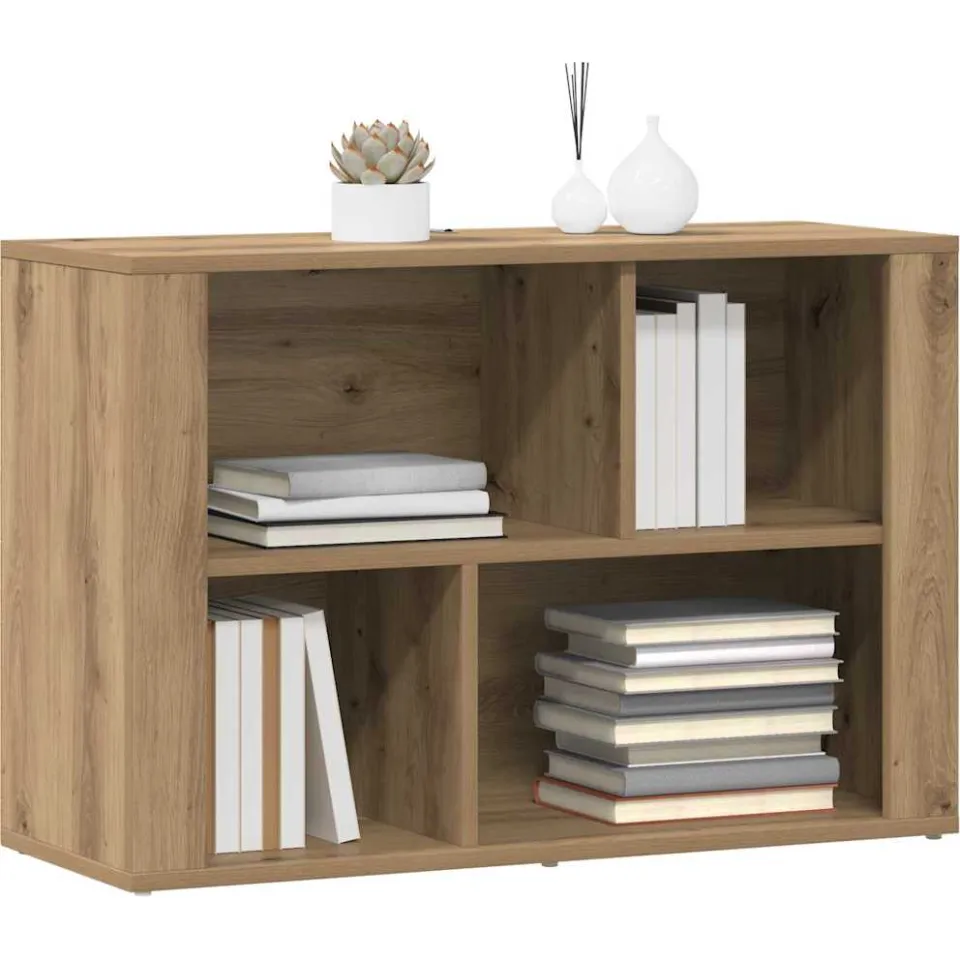 vidaXL Dressoir Artisan Eiken 80 x 30 x 53 cm Bewerkt hout Bruin
