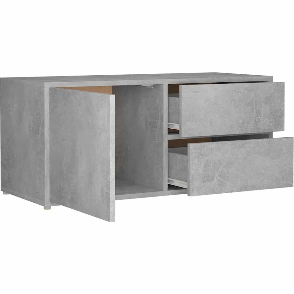 vidaXL Tv-meubel 80x34x36 cm bewerkt hout betongrijs grijs, foto 4