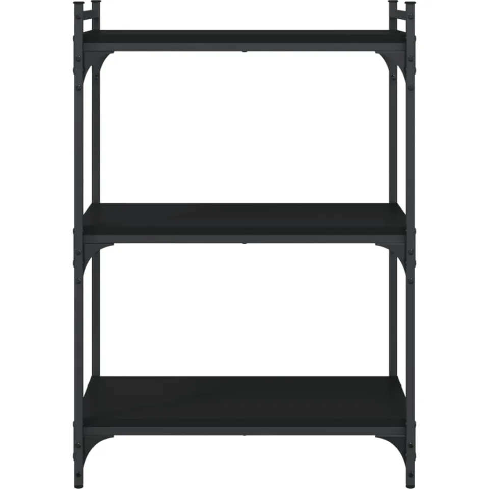 vidaXL Boekenkast 3-laags 60x30x86 cm bewerkt hout zwart