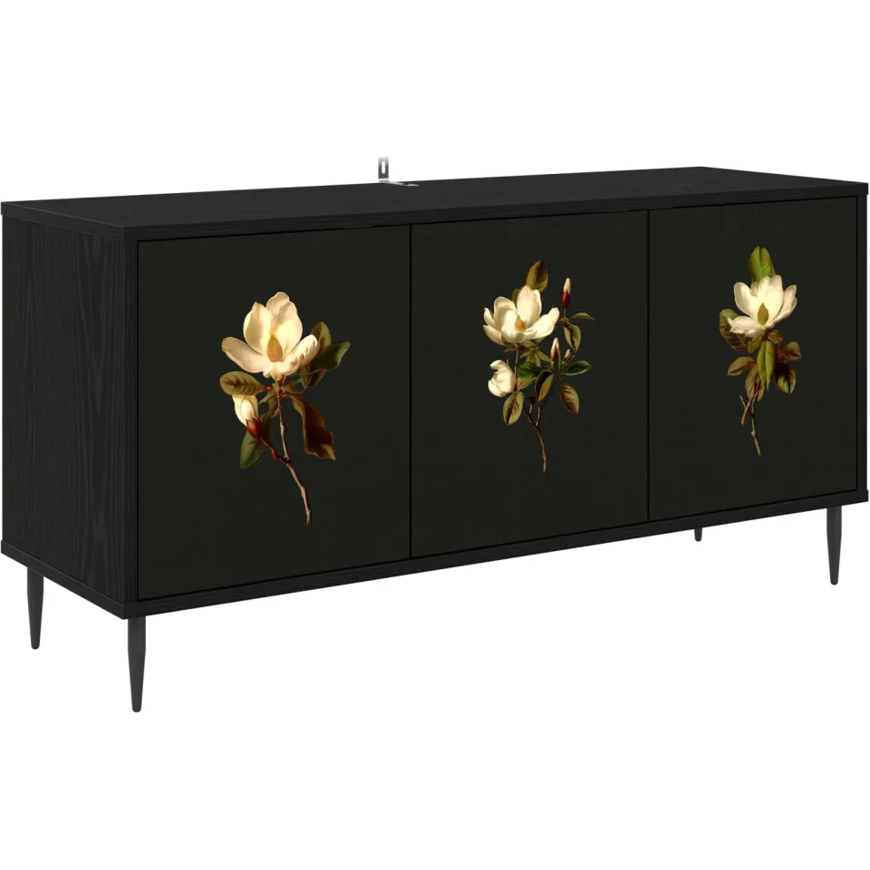 vidaXL Tv-meubel BREMEN 102 x 33 x 51 cm Zwart eiken Bewerkt hout, foto 3