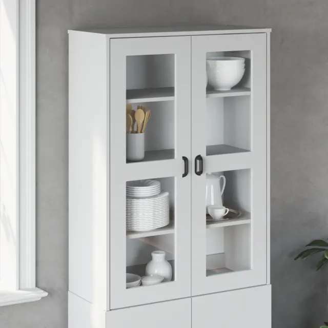 vidaXL Opzetkast VIKEN bewerkt hout wit