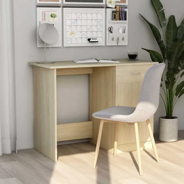 vidaXL Bureau 100x50x76 cm bewerkt hout sonoma eikenkleurig, foto 2