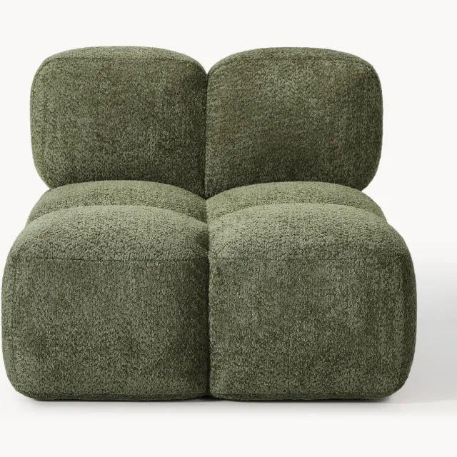 Westwing Collection Middelste module Tayla van teddy bouclé Groen