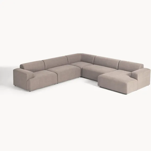 Westwing Collection Hoekbank Melva taupe