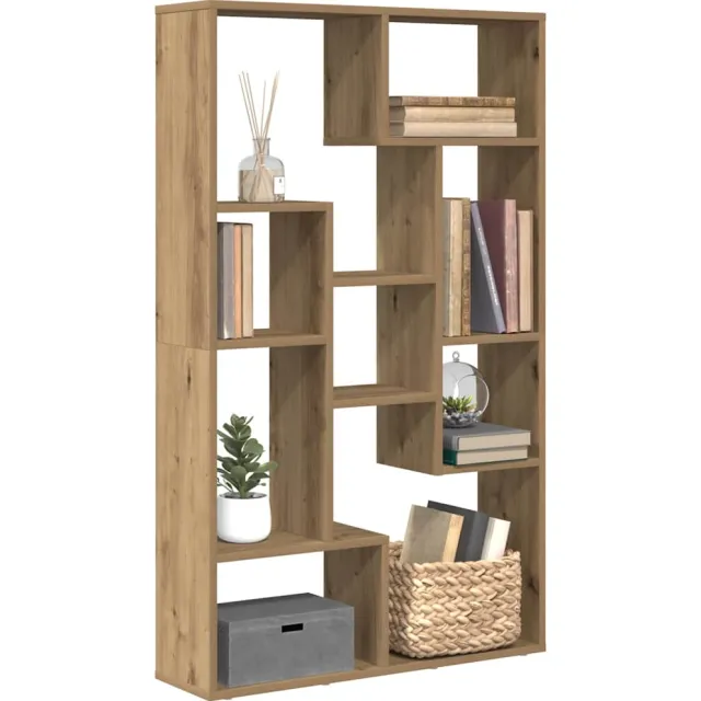 vidaXL Boekenkast 72x20x120,5 cm bewerkt hout artisanaal eikenkleurig Bruin