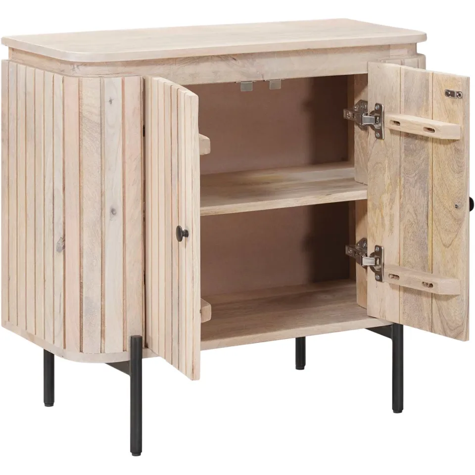 vidaXL Dressoir 70 x 30 x 65 cm Massief Mango Hout en Geengineerd Hout bruin, foto 2