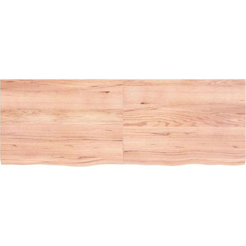 vidaXL Tafelblad 140x50x(2-4)cm behandeld massief eikenhout lichtbruin, foto 2