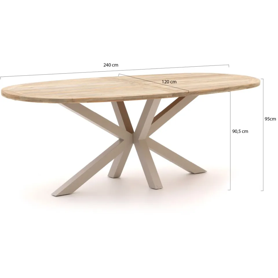 Bellagio tuinmeubelen Bellagio Mineo/ROUGH-Y Ellips 240cm high dining tuinset 7-delig bruin, foto 3