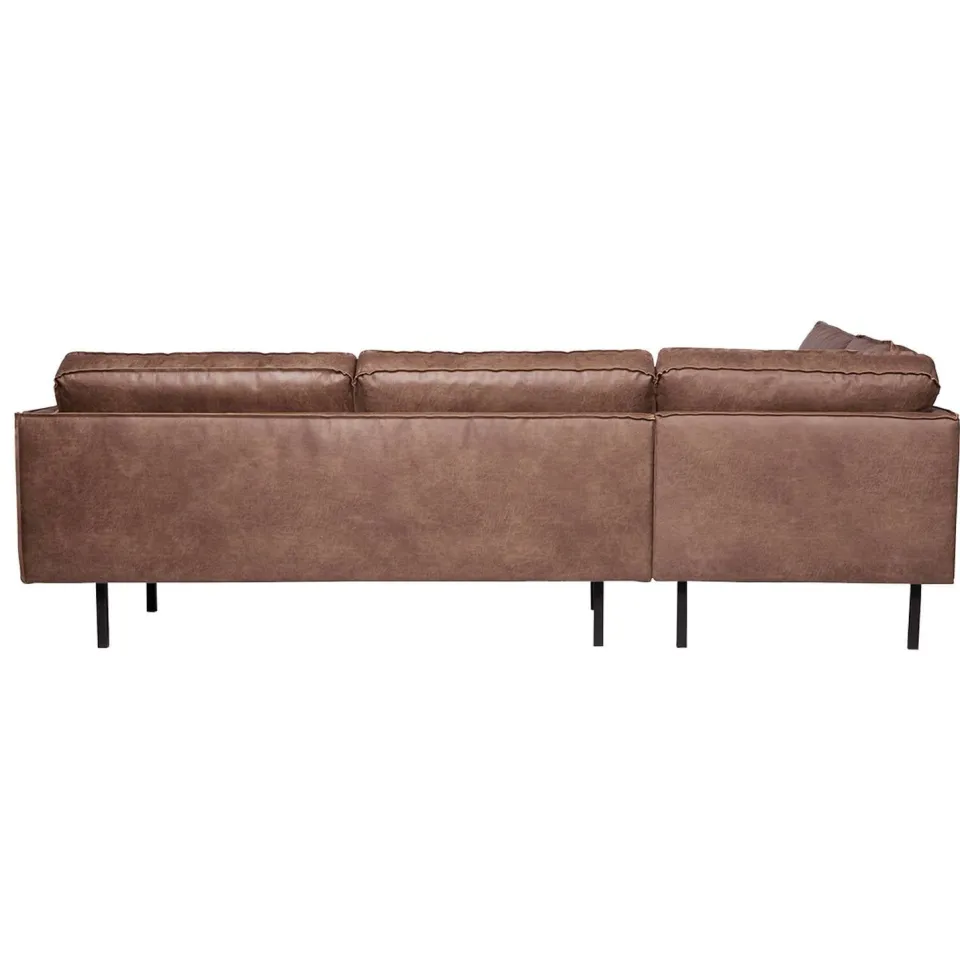 WOOOD Rodeo Hoekbank Links - Recycle Leer - Cognac - 85x266x86, foto 2
