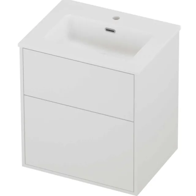 Proline Tribute Badmeubelset Porselein Elegant 1 Kraangat 60x46x67 cm Mat Wit Mat White