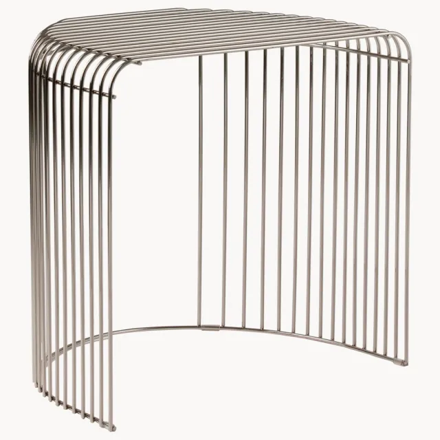 AYTM Metalen bijzettafel Curva Zilverkleurig