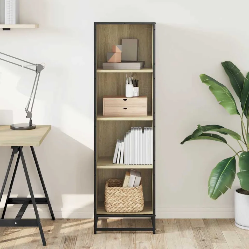 vidaXL Boekenkast 40x35x139 cm bewerkt hout sonoma eikenkleurig, foto 2