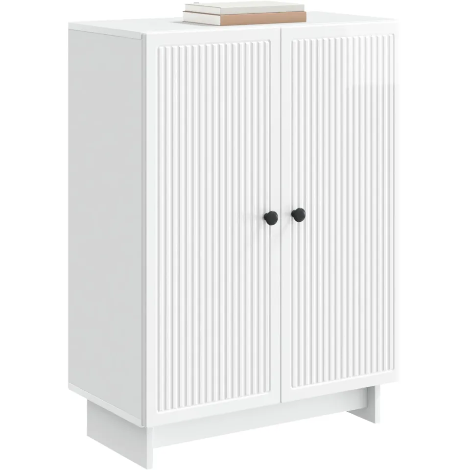 vidaXL Dressoir Hoogglans Wit 66 x 34,5 x 90 cm Bewerkt hout