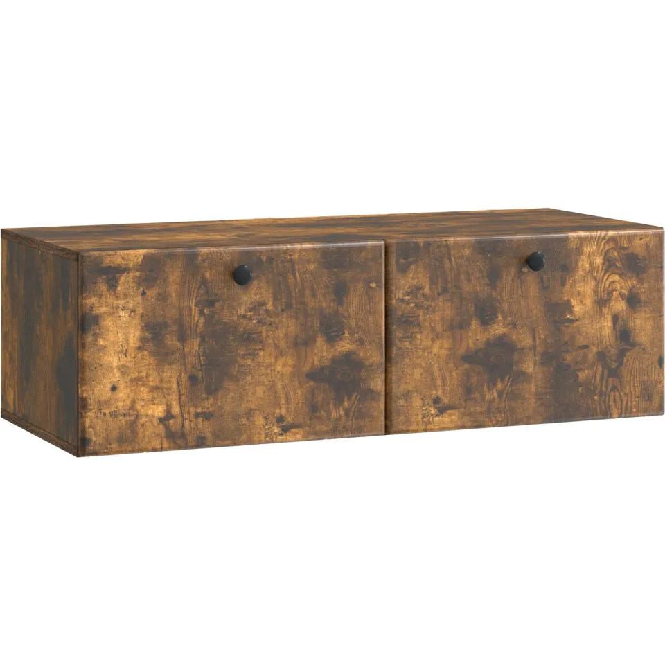 vidaXL Wandbeugel TV-kast 98 x 41 x 30 cm Gerookt eiken Bewerkt hout Bruin
