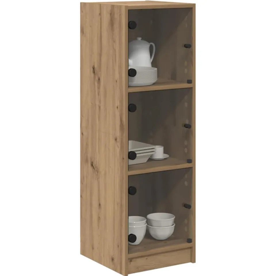vidaXL Highboard Artisan Eiken 35 x 37 x 109 cm Bewerkt hout Bruin