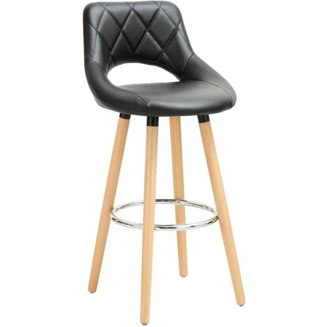 Bolt Edge Barkruk - Industrial - Legergroen - Kunstleer - Set van 1 - Barstoelen met Rugleuning