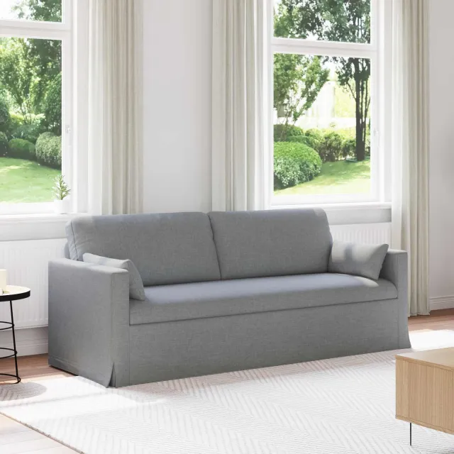 vidaXL Bank 2-zits Lichtgrijs 198 x 78 x 80 cm Stof
