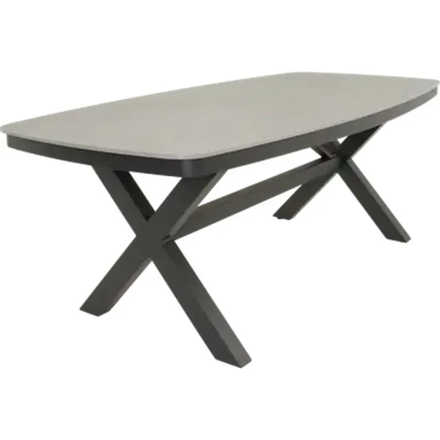 LES Davos tuintafel Deens ovaal 200x100 cm - antraciet