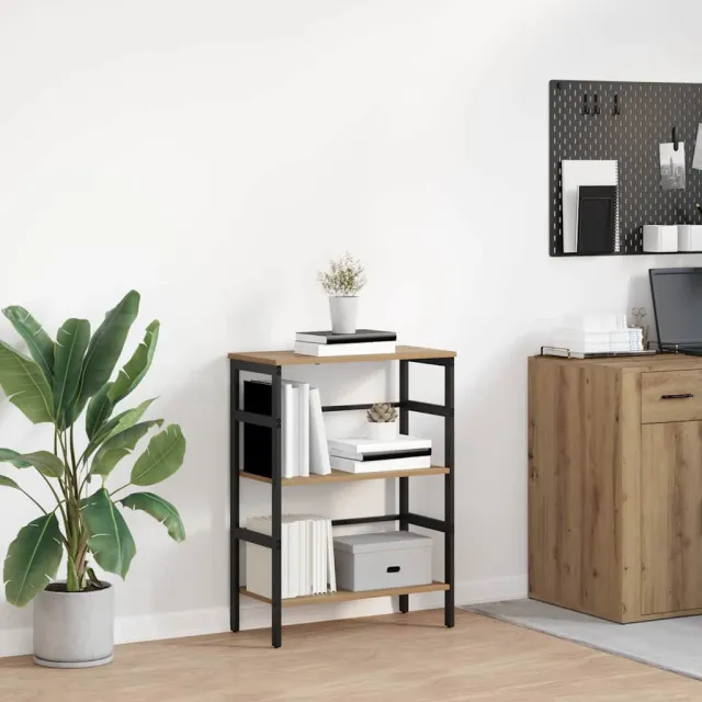 vidaXL Boekenkast 2-laags 60 x 29,5 x 81 cm Bewerkt hout Artisan Eiken, foto 2