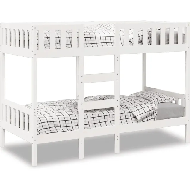vidaXL Stapelbed 90x190 cm massief grenenhout wit