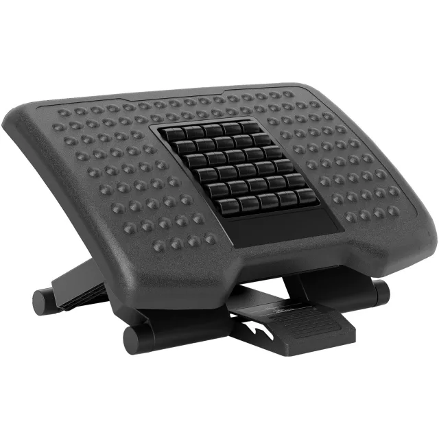 Homona Voetensteun - In hoogte en hoek verstelbaar - Met massagerollen en massagepunten - 46 x 35 cm - Zwart