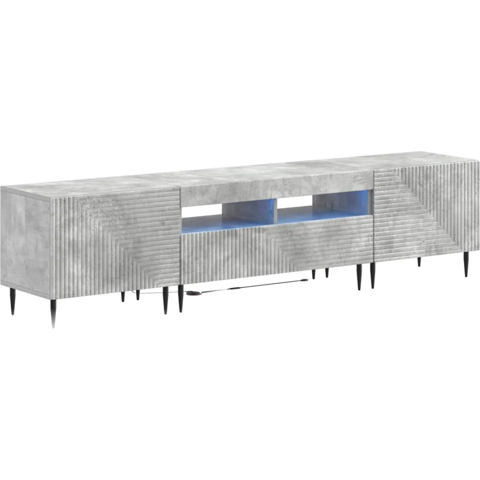 vidaXL 3-delige LED TV-kast Betongrijs Bewerkt hout