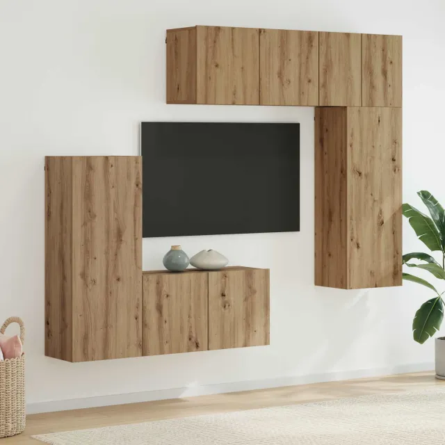 vidaXL TV-wandmeubel 5 st 100 x 30 x 41 cm Artisan Eiken Bruin