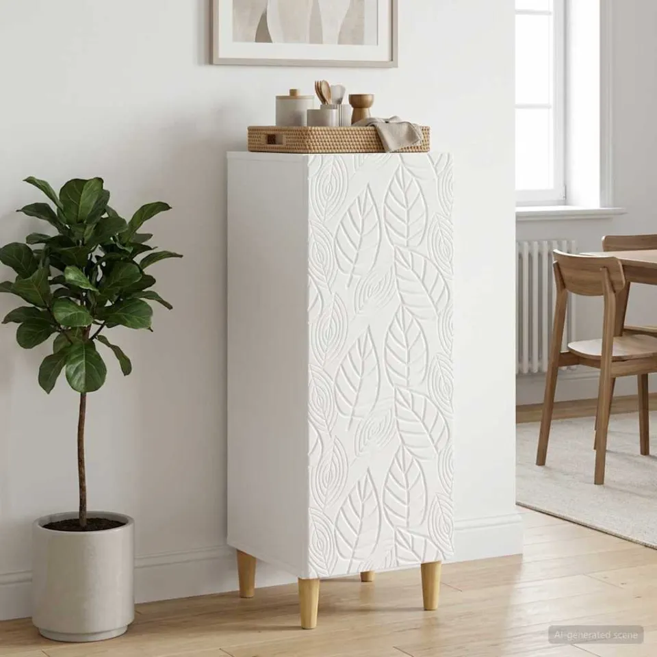 vidaXL Dressoir Hoogglans Wit 33 x 34,5 x 90 cm Bewerkt hout, foto 3