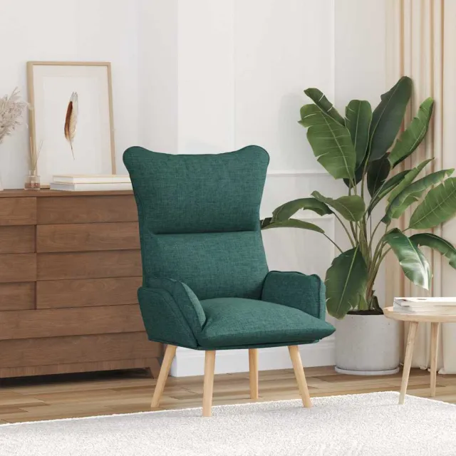 vidaXL Fauteuil Donkergroen 69 x 74 x 93 cm Stof en multiplex