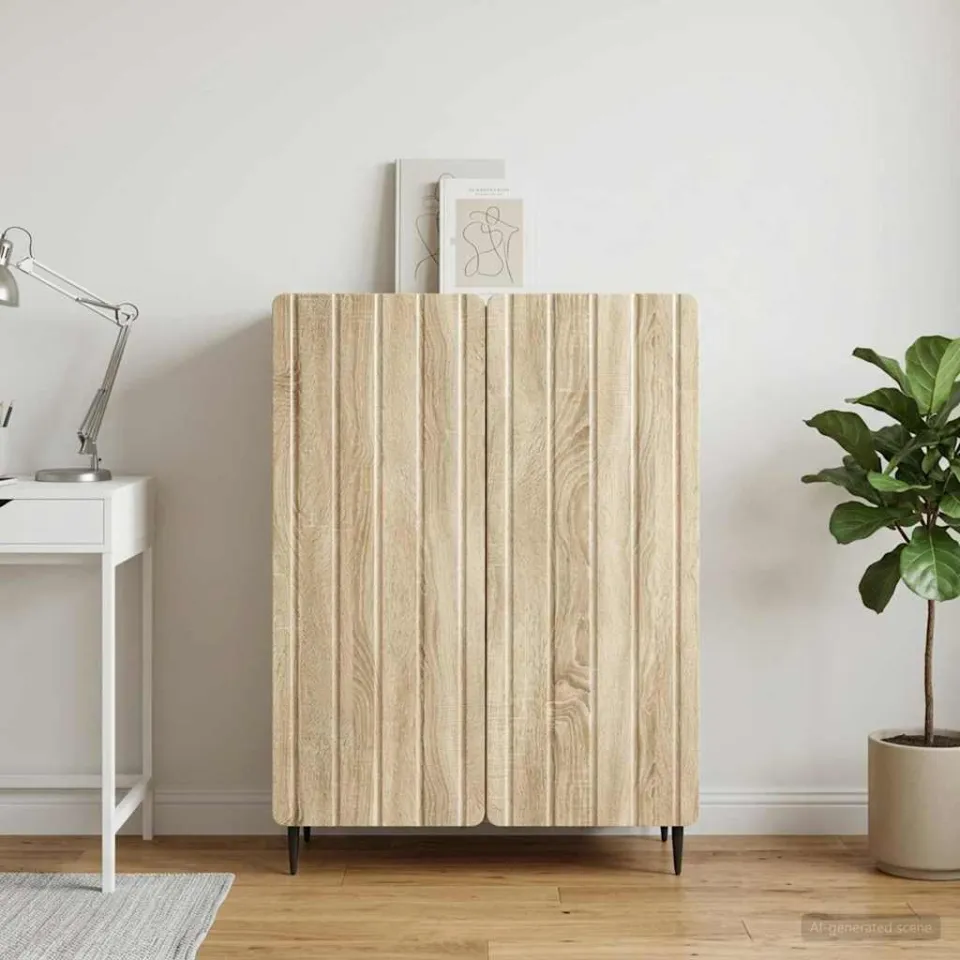 vidaXL Dressoir Sonoma Eiken 66 x 34,5 x 92 cm Bewerkt hout, foto 3