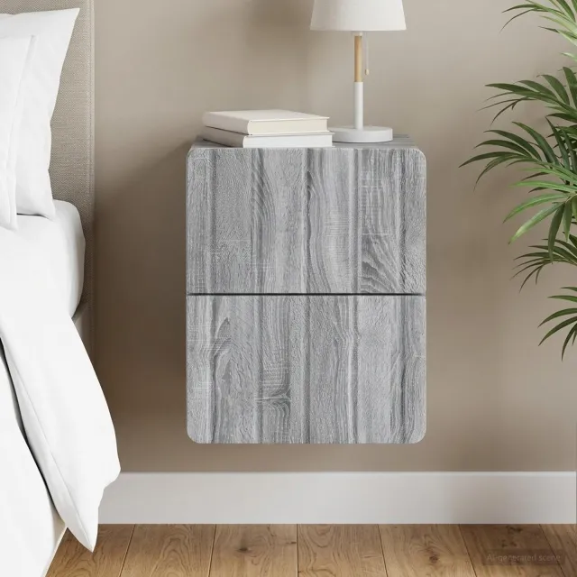 vidaXL Wandbeugel Bedkast Grijs sonoma 33 x 34,5 x 43 cm Bewerkt hout